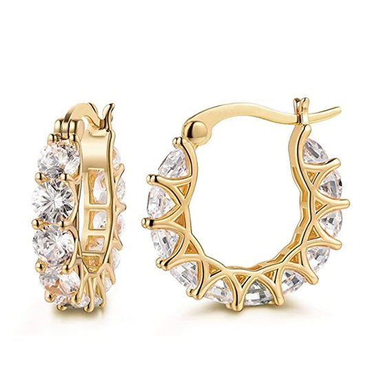 ✨ HUITAN Glam Sparkle Hoops