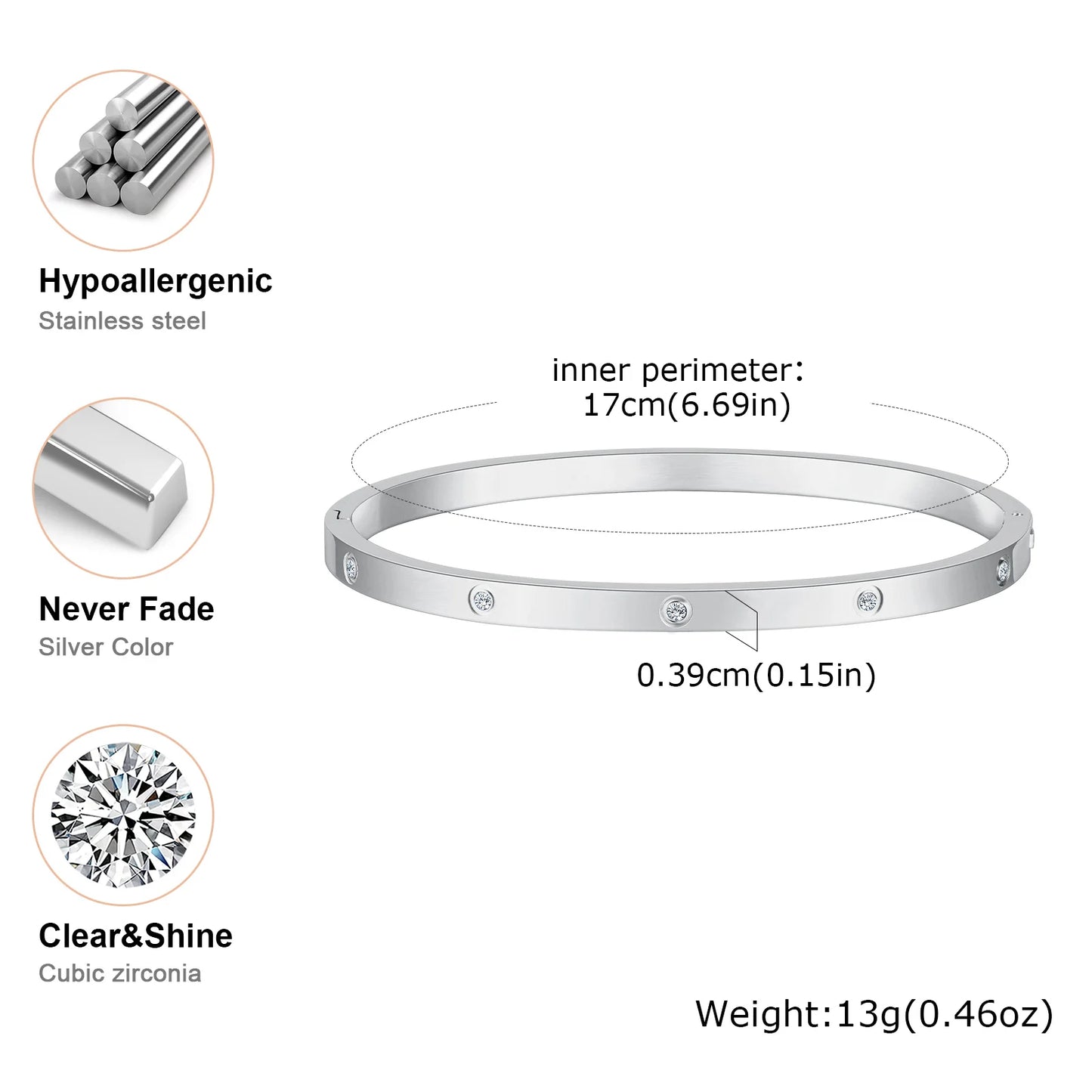 uxe Sparkle CZ Open Bangle