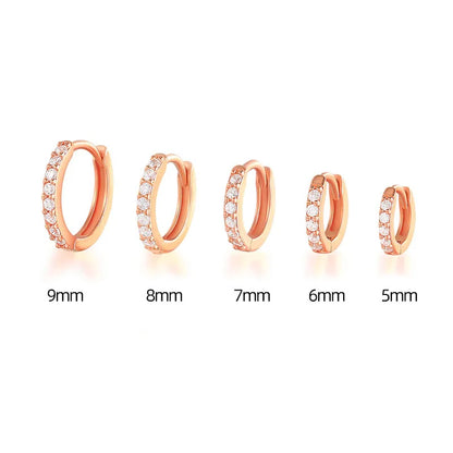2PCS Stainless Steel Minimal Crystal Zirconia Hoop Earrings Gold Silver Color Small Huggie Cartilage Earring Piercing Jewelry